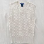 J. Bailey Cable Knit Sweater Vest Size 7 White Photo 4