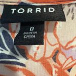 Torrid Floral Swiss Dot Midi Dress Boho Sz 0 (L) Semi-sheer Lined Purple Orange Photo 3