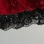 Y2K Roberta Whimsigoth Slip Dress S Velvet Red Sequin Lace Fringe Babydoll Photo 3