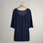 Lilly Pulitzer Topanga Crochet Mini Dress Womens XS Navy Knit Resort Wear Preppy Photo 4