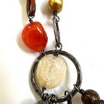 Silpada  sterling silver long necklace with genuine leather cord, and multi charm Photo 8