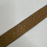 Calvin Klein  Size L Belt Leather Beige Perforated Silver Tone Buckle Vtg Women’s Photo 7