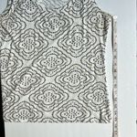 Merona white and brown print tank top with ruffle edge trim at shoulders Photo 7