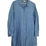 Baldwin Medium Wash Long Sleeve Denim Lyocell Shirt Dress Kansas City Blue Photo 0