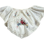 White Crow White‎ Off Shoulder Top Floral Embroidered Women Small Boho Peasant Hippie Photo 0