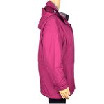 L.L.Bean raspberry pink with grey trim Thinsulate Quilted winter coat Small VGUC Photo 4