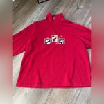 Breckenridge VTG  Christmas Snowman Quarter Zip Fleece Sweater Sweatshirt Red 1X Photo 1