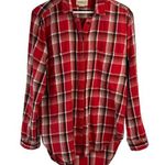 Denim & Supply  Sz M Ralph Lauren Button Front Red Plaid Shirt Oversized Cotton Photo 0