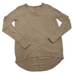 Helmut Lang  Top Womens Large Tan Brown High Low‎ Tunic Long Sleeve Wool Blend Photo 1