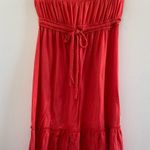 Forever 21 Red Swim Tube Top Coverup Dress Size Large Built-In Bra Beach Photo 0