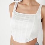 Missguided White Satin Corset Top Photo 0