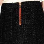 Sail To Sable | Seasonal Black Wool Tweed Skirt Fringe Red Exposed Zipper | 6 Photo 4