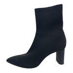 ZARA Women's Black Stretch-Knit Pointed Toe Slip-On Heeled Sock Ankle Boot Sz 9 Photo 0