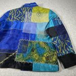 Marsh Landing  Jacket Womens Medium Floral Embroidered Applique Patch Button up Photo 13