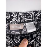 Chico's Size 3 Black White Paisley Pull-On Pants | Made in USA Stretch Comfort T Photo 2