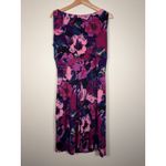 Ralph Lauren Lauren Women Floral Print Sleeveless Ruched Midi Dress Size 14 Photo 3