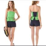 Alice + Olivia Alice and olive blue and green strapless romper Photo 1