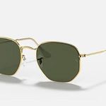 Ray-Ban  Hexagonal Green Classic G-15 Gold Frame Like New, Case Included Photo 0