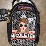 Nicole Lee  Black and White Graphic Backpack See My Sweetheart adjustable strap Photo 0