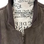 Eileen Fisher  Size M L Brown Merino Wool + Lamb Leather Coatigan Jacket Coat Photo 3