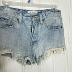 Free People  We The Free Daisy Chain Lace Trim Distressed Denim Shorts 714 Photo 8