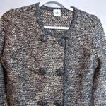CAbi  Ritz Double Breasted Tweed Sweater Jacket Chunky Knit Brown Gray Size S Photo 1