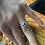 Natural Rhodolite Garnet Sterling Silver Lotus Ring Size 6 Gold Photo 1