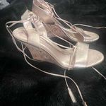 Lilly Pulitzer  Gold Metallic Casey Wedge Shoe Size 9 m strappy gladiator Photo 0