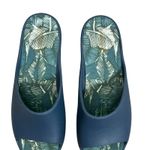 Baretraps Parvati Platform Slides Womens 10 Blue Slip On Open Toe Leaf Print Photo 3