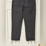 Madewell  Women's High Waist Classic Straight Jeans Black Frayed Hem, Size 27 Photo 6