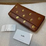 Coach Gold Apple Print Pebble Leather Phone Wallet Photo 2