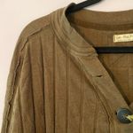We The Free The Mix Army Green Ribbed Oversized Long Sleeve Top Women's Medium Photo 2