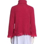 Tory Burch NWT  Jennifer Sweater Hibiscus Flower Cropped Fringe Turtleneck Medium Photo 9