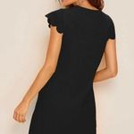 SheIn Black Keyhole neck scallop trim tunic dress SZ xs Photo 1