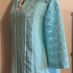 Lace Boho Swimsuit Coverup Tunic Top Beachwear Cotton Tunic Sz. Med Blue Photo 1