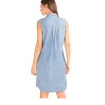 Gap shirt dress women's M tank lace up sleeveless chambray pockets blue Photo 1