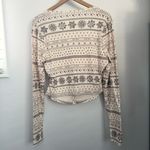 SKIMS  3X Fair Isle Cream Pointelle Henley Pajama Top Snowflakes Winter Holiday Photo 5