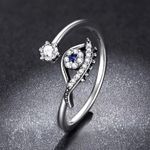Sterling Silver 925  Evil Eye Crystal Ring Photo 3
