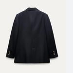 ZARA NWT Navy Tailored Suit Blazers Gold Embellished Buttons 2243/683/400 Smal Photo 3