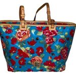 Dooney & Bourke PVC Blue, Red, Orange & Green Large Floral Garden Tote. Photo 0