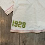 Y2K Disney Tokyo Tigers V Neck Long Sleeve T Shirt Top Glitter Pink Stitch S White Photo 4