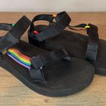 Teva  Women’s Black Sandals with Colorful Rainbow Strap size 8 Photo 0