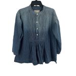 Current/Elliott Denim Stripe Pintuck Pleat Size 0 Photo 1