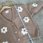 Luna Ivy Women’s 3D Flower Knit Cardigan Sweater Cropped Coquette in Cream S Pink Photo 10