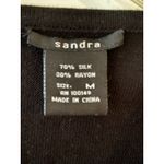 Sandra Sleeveless Chevron Knit Top Black White Silk Blend Women's M Size M Photo 2