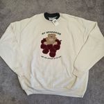 Vintage Apple Sweatshirt Womens XL Grandma Grandkids Embroidered Teddy Bear Photo 1