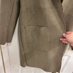 Joan Vass  Women's Olive Open Front Pea Coat Photo 2