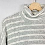 Aerie  Gray & White Stripe Turtleneck Drop Shoulder Long Sleeve Top S Photo 3