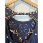 Anthropologie Crewneck Embroidered Tunic Dress Size XL Petite Short Navy Blue Photo 10