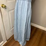 Anthropologie  blue chambray‎ sleeveless maxi dress size 6 denim boho equestrian Photo 3